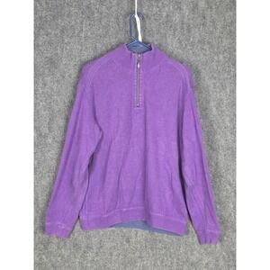 Tommy Bahama Reversible XXL Purple 1/4 Zip Pullover Long Sleeve Casual‎ Comfort